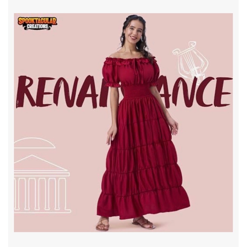 Spooktacular Creations Burgundy Renaissance Dress Costume Women Large 21743